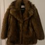 Zara Brown Faux Fur Coat Jacket Size S Image 2