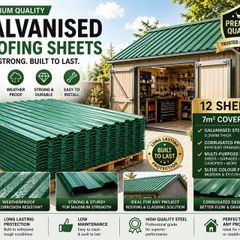 12 x corrugated metal sheets.