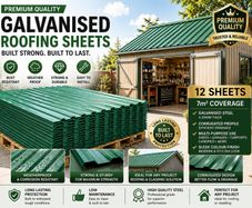 12 x Metal Roofing Sheets for Shed 7m2 Corrugated Roof Panels