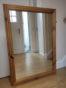 Large Solid Pine Wooden-framed Wall Mirror