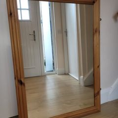 Large Solid Pine Wooden-framed Wall Mirror