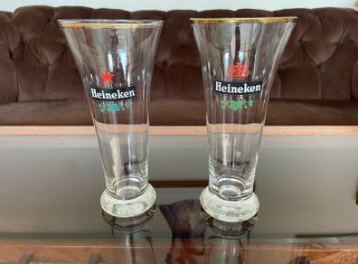 Set of 2 Collectible Heineken Beer Glasses