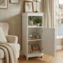 Slim White Storage Cabinet Narrow Freestanding Bathroom & Hallway Unit Image 6