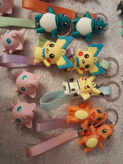 Pokemon figures, keychains, erasers