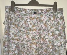 New Look White, Green and Pink Floral Frilly Skirt