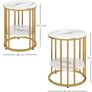 Set of Two Marble-Effect Coffee Tables - White/Gold-Tone Image 2