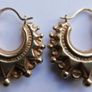 Victorian 9CT Gold  375 Earrings 13mm Spike Creole Hoops Gypsy Vintage 1,7g Image 2