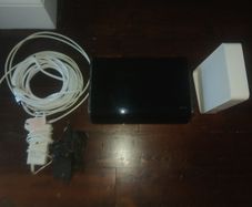 Virgin Media box, hub and cables.