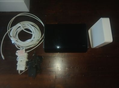 Virgin Media box, hub and cables.