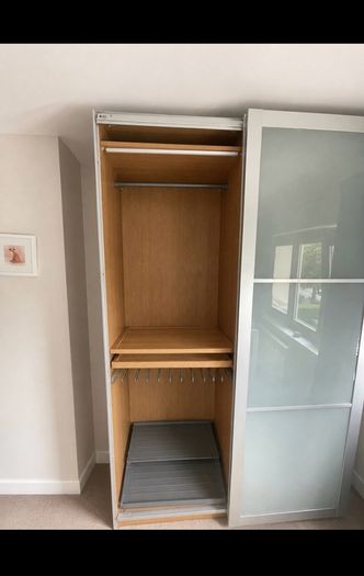 IKEA PAX sliding wardrobe with frosted sliding doors