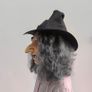 Terrifying Halloween Witch latex old woman mask with hair. Image 3