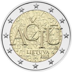 Lithuania 2 Euro Commemorative Coin 2015 - Lithuanian Language. UNCIRCULATED.