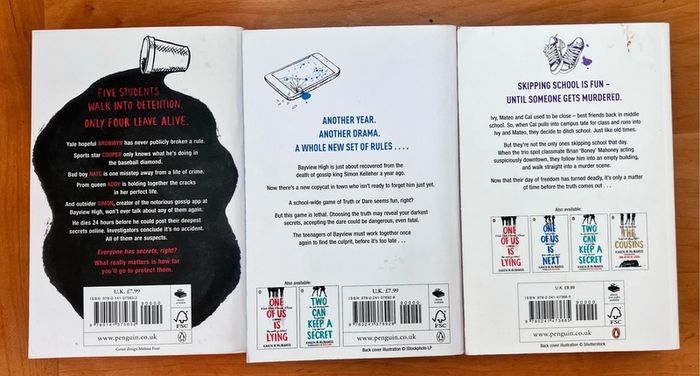1,3&5 in the One Of Us Is Lying series by Karen M McManus