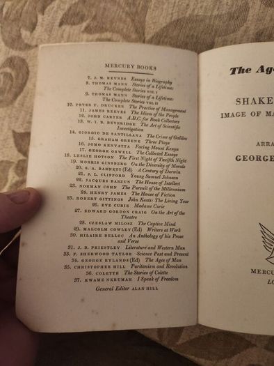 The Ages Of Man. Shakespeare's Image Of Man And Nature.  Arranged By George Rylands. 1962 Edition Paperback In Good Condition.  See Photos For Same.