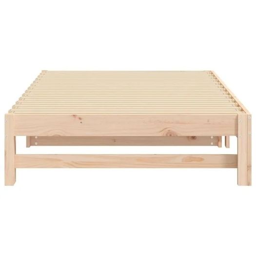 Day Bed | Natural Wood | Solid Pine Wood | Standard Double | Pull-Out
