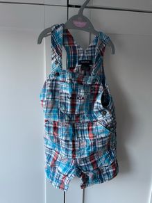 Nautica check pattern dungarees 12-18months