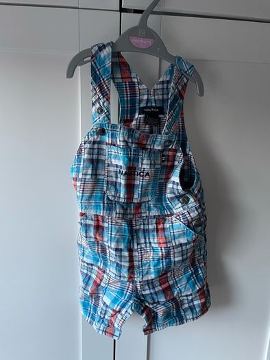 Nautica check pattern dungarees 12-18months