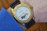 Vintage Swiss Made Michel Jordi Quartz Gold Plated 1990s Swiss Watch