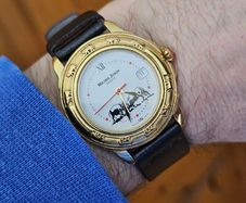 Vintage Swiss Made Michel Jordi Quartz Gold Plated 1990s Swiss Watch