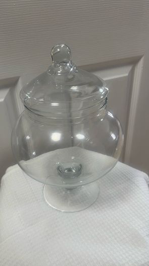 glass jar with lid for candies and cookies
