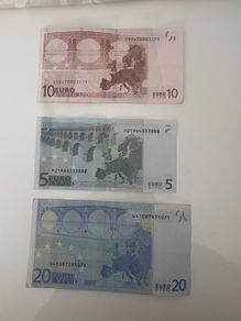3 euro banknote 5 10 20 from  2002 circulate