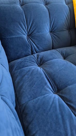 Blue velvet sofa 3-seater