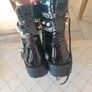 Biker boots chains pearls buckle UK 5 38 bloggers shoes lined warm & waterproof Image 4