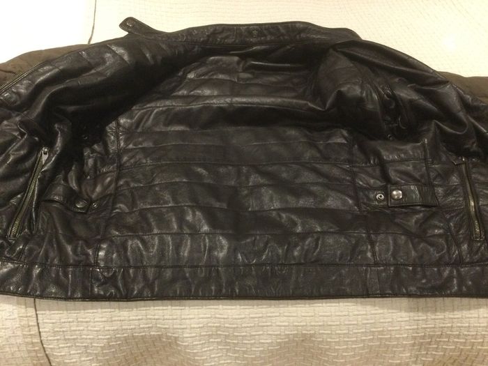 Massimo Dutti Black Leather reversible jacket XL  Pre owned.