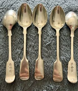 Set of 5 Vintage Silver-Plated Teaspoons