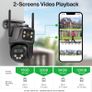 2K 6K 9MP HD IP Camera Outdoor Three-Lens External WiFi Camera 4K 8MP Dual Screen Security PTZ Cam Auto Tracking Surveillance iCSee Image 9