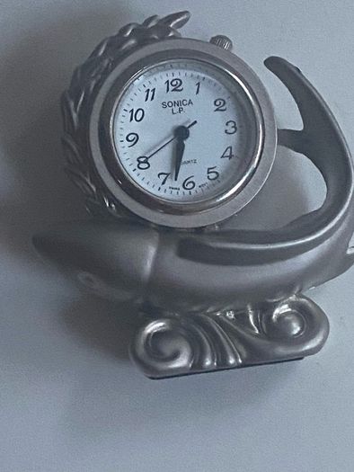Miniature  vintage Sonica metal nautical clocks