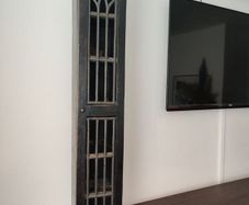 Heavy Solid Wood Colonial Style Storage Tower Cabinet with Iron Grille