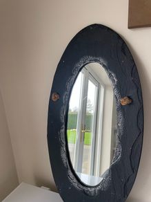 Black slate hanging mirror