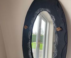 Black slate hanging mirror