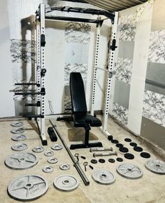 Top Olympic Weightlifting Home Gym Setup Commercial Power Rack Bench Weights Barbell Dumbbells