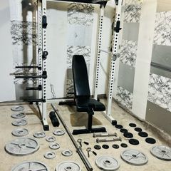 Top Olympic Weightlifting Home Gym Setup Commercial Power Rack Bench Weights Barbell Dumbbells