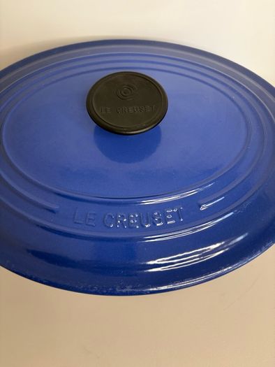Vintage Le Creuset Cast Iron Oval Casserole Dish Size 29 4.7 Litre - Dark Blue Navy Dutch Oven Pot