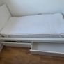 MALM Bed frame w 2 storage boxes, white, Single Image 2