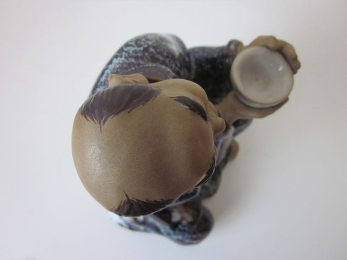 Chinese Glazed Pottery  Figure of Beggar 7 inches