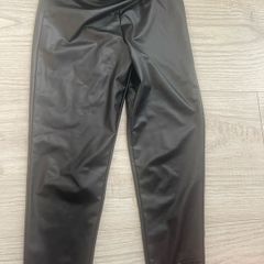 girls leggins faux leather biker style