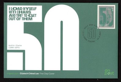 2024 Ireland Austin Clarke, Author Commemorative Stamp An Post First Day Cover (FDC)