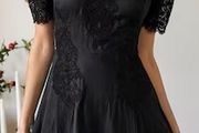 Karen Millen Black Victorian Lace Applique Dress