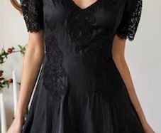 Karen Millen Black Victorian Lace Applique Dress