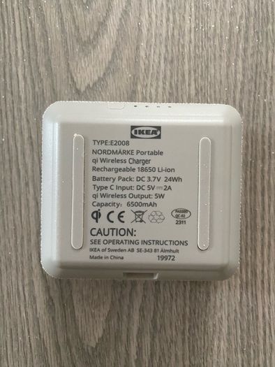 IKEA NORDMARKE Portable qi Wireless Charger, power bank