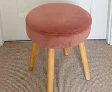 Pink Velour Foot Stool
