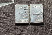2 x 1 gram Silver Bar's (2 Grams) - Valcambi 999
