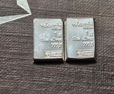 2 x 1 gram Silver Bar's (2 Grams) - Valcambi 999