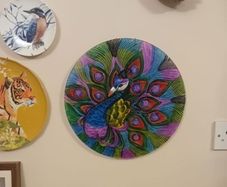 large decorative glass wall plate