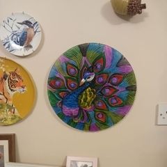 large decorative glass wall plate