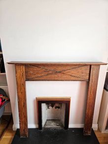 Antique Oak  Fireplace